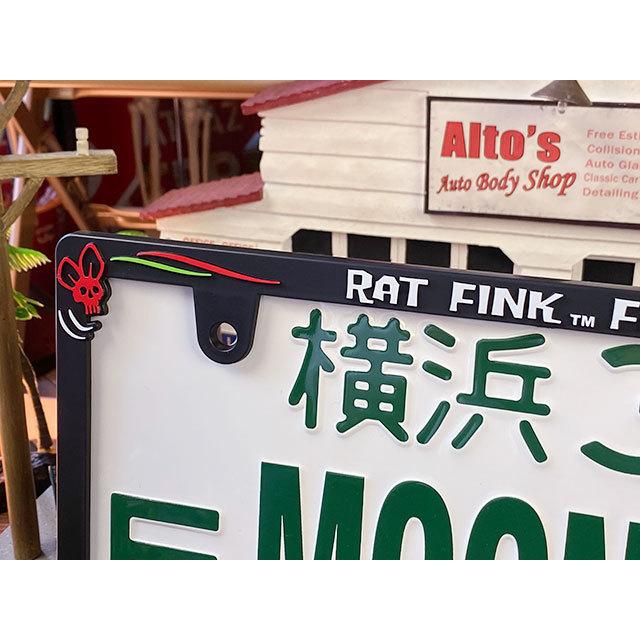 ラットフィンク　フェイスロゴ　ライセンスフレーム　ブラック　（日本のナンプレ用サイズ）　単品　■　アメリカン雑貨　アメリカ雑貨 | RAT FINK | 02