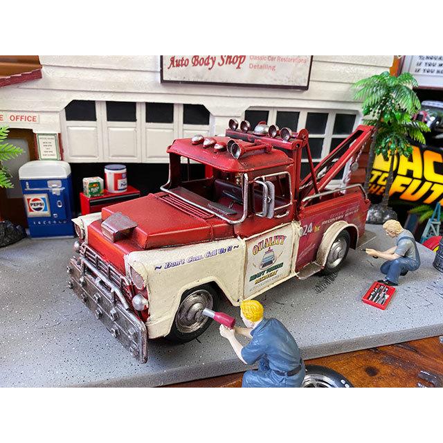 アメリカンレッカー車　ブリキオブジェ　Mサイズ　（レッドルーフ）　■ アメリカン雑貨 アメリカ雑貨 | 