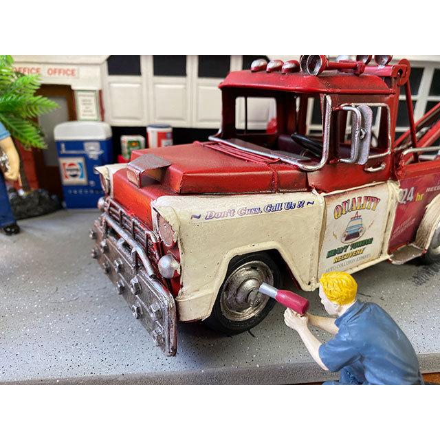 アメリカンレッカー車　ブリキオブジェ　Mサイズ　（レッドルーフ）　■ アメリカン雑貨 アメリカ雑貨 |  | 03