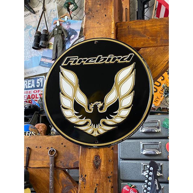 ポンティアック　ファイヤーバード　ラウンド型ブリキ看板 ■ アメリカン雑貨 アメリカ雑貨 爆買 | 