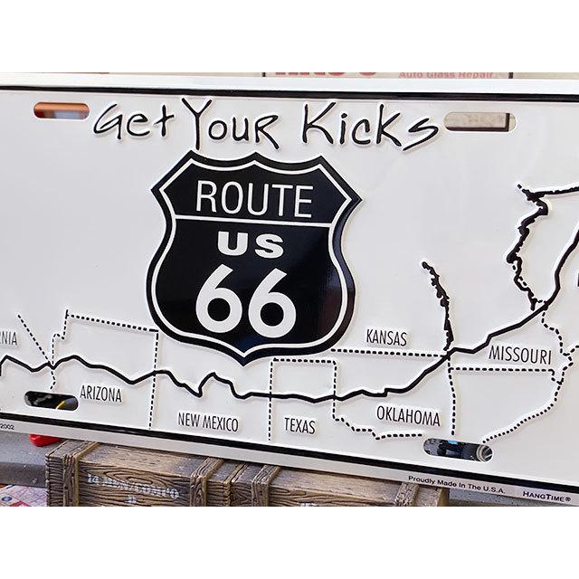 ルート66　ライセンスプレート　（ロードマップ/Get　Your　Kicks）　■　アメリカン雑貨　アメリカ雑貨 |  | 01
