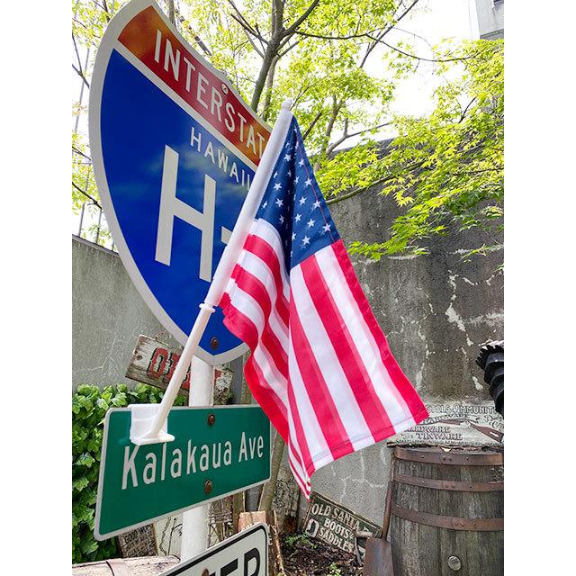 星条旗　カーフラッグ　デラックスタイプ　二重フラッグ　45cm×29cm ■ アメリカ雑貨 アメリカン雑貨 | 