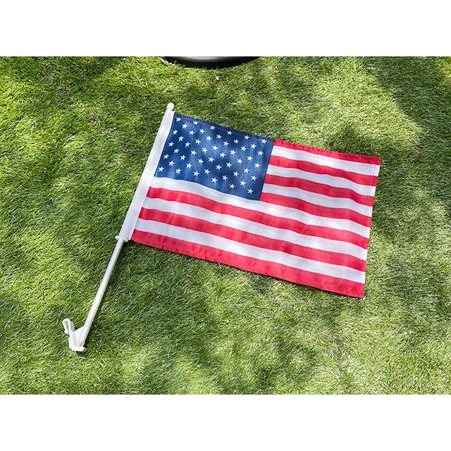星条旗　カーフラッグ　デラックスタイプ　二重フラッグ　45cm×29cm ■ アメリカ雑貨 アメリカン雑貨 |  | 07