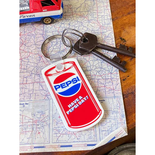 ペプシ　ラバーキーホルダー　（60年代ロゴ/缶）　MADE IN U.S.A.　■　アメリカン雑貨　アメリカ雑貨 | 