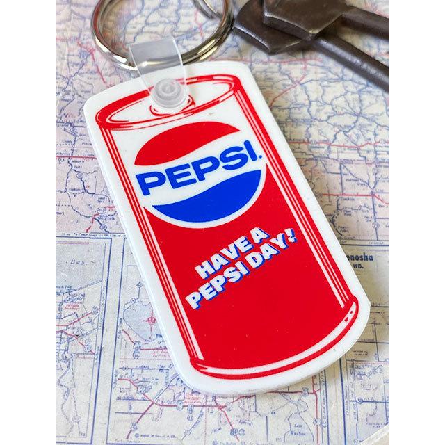 ペプシ　ラバーキーホルダー　（60年代ロゴ/缶）　MADE IN U.S.A.　■　アメリカン雑貨　アメリカ雑貨 |  | 01
