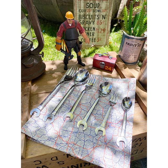 スパナスプーン＆スパナフォーク　（各3サイズ　合計6本セット）　日本製　新潟県燕市　製作工房武田　プロスペック　PROSPEC |  | 01