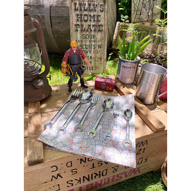 スパナスプーン＆スパナフォーク　（各3サイズ　合計6本セット）　日本製　新潟県燕市　製作工房武田　プロスペック　PROSPEC |  | 05