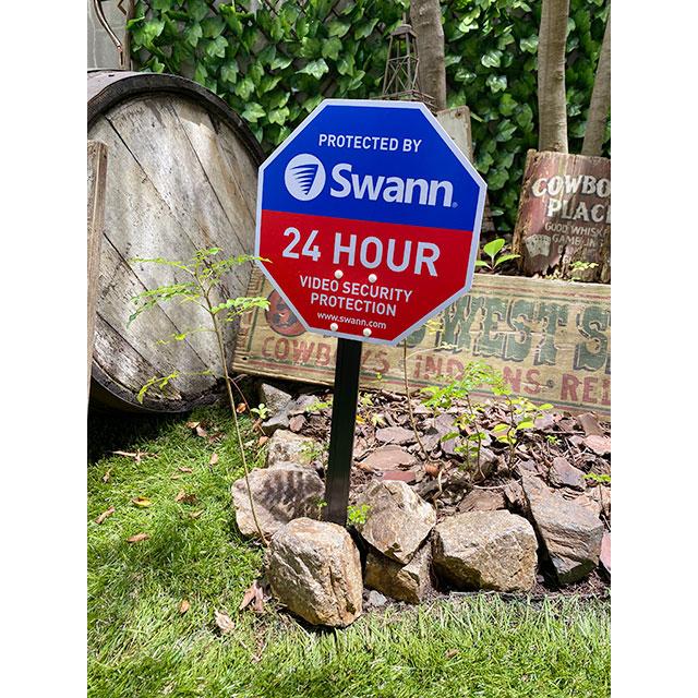 Swann　スワン　ホームセキュリティサイン　（ステッカー4枚付属）　■　アメリカン雑貨　アメリカ雑貨 | 