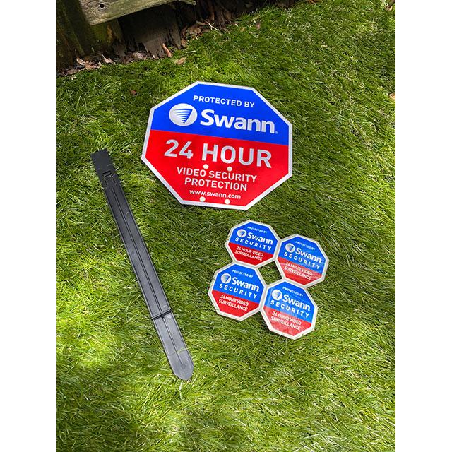 Swann　スワン　ホームセキュリティサイン　（ステッカー4枚付属）　■　アメリカン雑貨　アメリカ雑貨 |  | 08