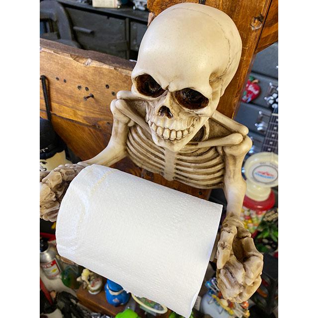 スカルトイレットペーパーホルダー □ パーティー 飾り アメリカ