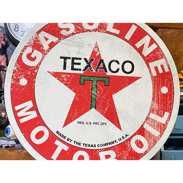 テキサコ　ラウンド型　ブリキ看板　（ヴィンテージスタイル）　■　アメリカン雑貨　アメリカ雑貨 |  | 01
