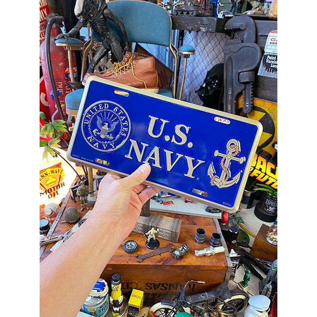U.S.ネイビー　ミリタリーライセンスプレート　（ダブルエンブレム）　■　アメリカン雑貨　アメリカ雑貨 |  | 02