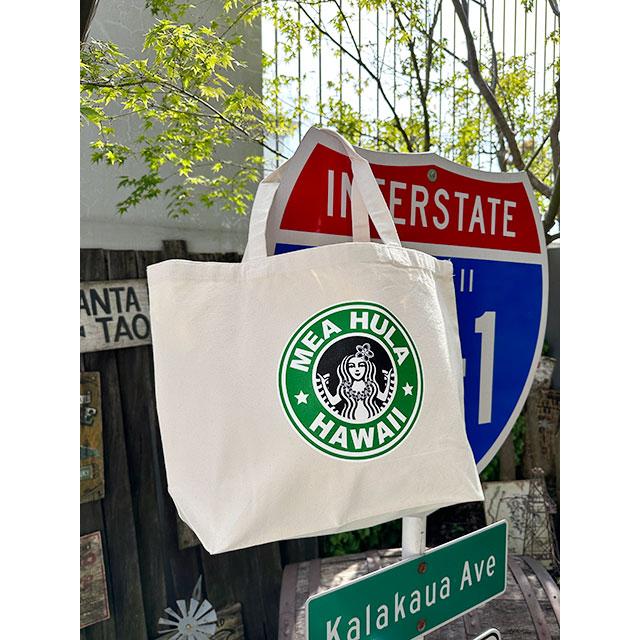 メアフラ　ハワイ　キャンバスエコバッグ　Lサイズ　横幅46cm ■ アメリカン雑貨 アメリカ雑貨 爆買 | 