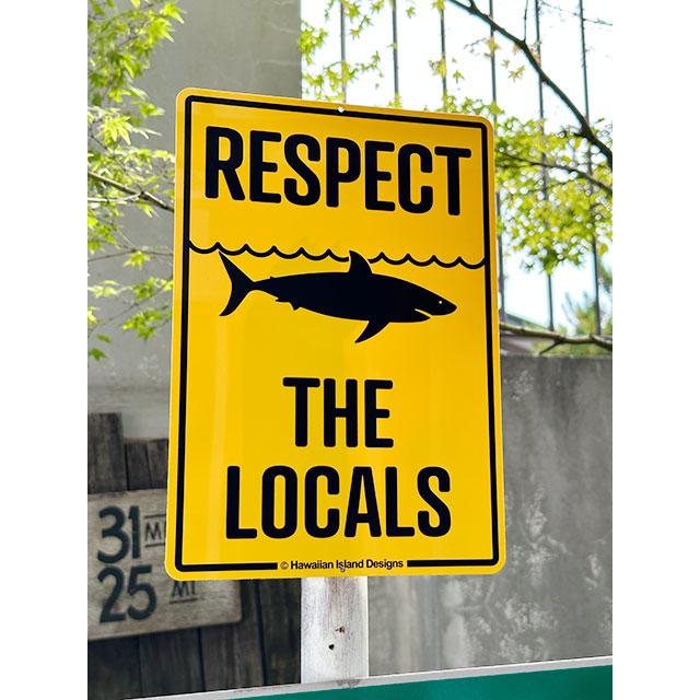 ハワイアンサインボード　（サメに注意/RESPECT THE LOCALS）　■ アメリカ雑貨 アメリカン雑貨 | 