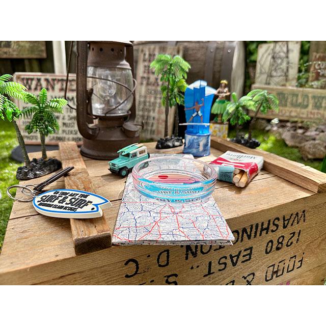 ハワイアン　ガラスアシュトレイ　（サーフ＆サーフ）　■ アメリカン雑貨 アメリカ雑貨 |  | 02