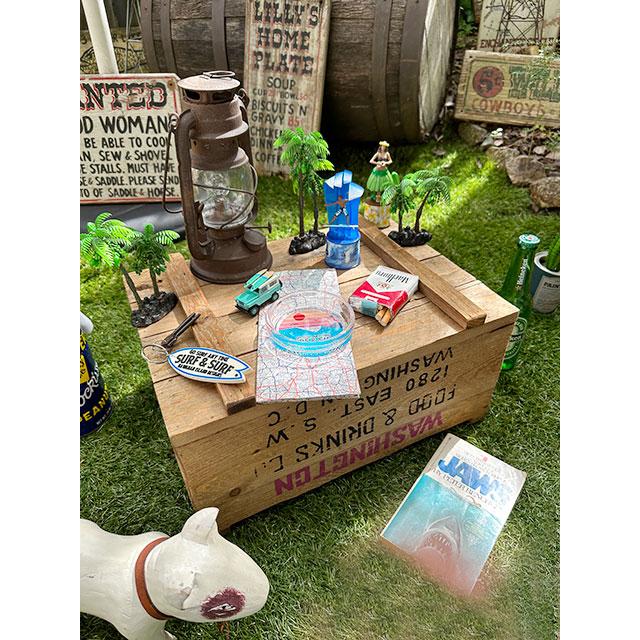 ハワイアン　ガラスアシュトレイ　（サーフ＆サーフ）　■ アメリカン雑貨 アメリカ雑貨 |  | 03