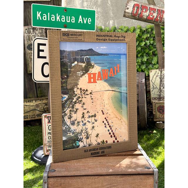 マーキュリー　ウッドピクチャーフレーム　（ワイキキビーチ）　■　アメリカン雑貨　アメリカ雑貨 | MERCURY