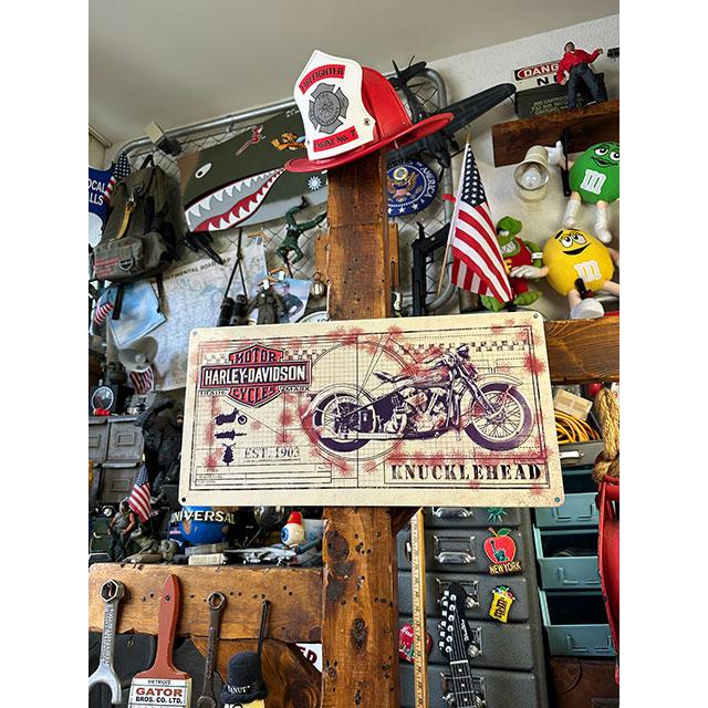 ハーレーダビッドソン　エンボスティンサイン　（ナックルヘッドプリント）　■　アメリカン雑貨　アメリカ雑貨 |  | 06