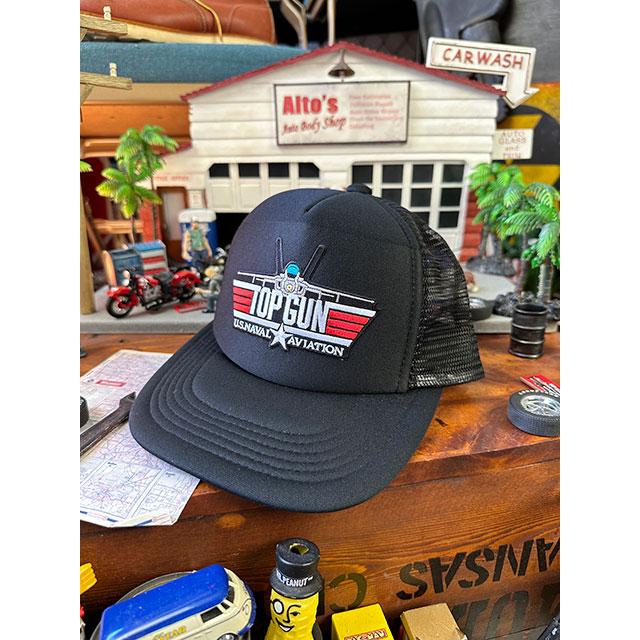 トップガン　メッシュキャップ　（ブラック×ブラック）　帽子色＝ブラック　■　アメリカン雑貨　アメリカ雑貨 | 