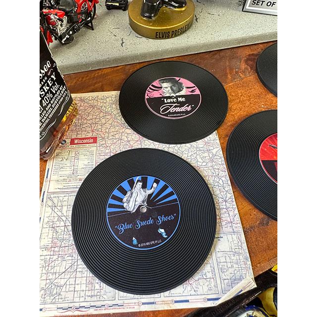 エルヴィス・プレスリー　レコードコースター　4Pセット ■ アメリカン雑貨 アメリカ雑貨 |  | 01