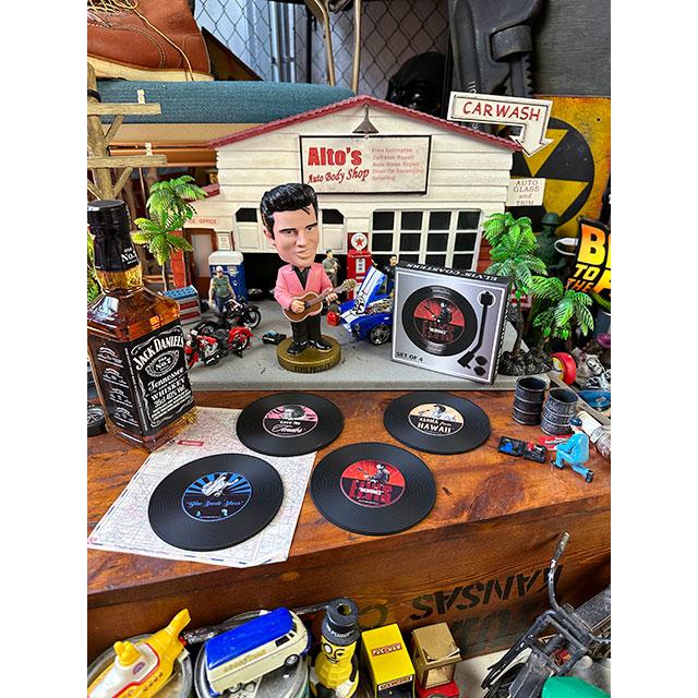 エルヴィス・プレスリー　レコードコースター　4Pセット ■ アメリカン雑貨 アメリカ雑貨 |  | 03