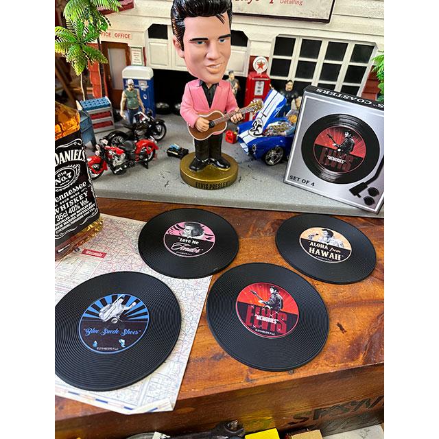 エルヴィス・プレスリー　レコードコースター　4Pセット ■ アメリカン雑貨 アメリカ雑貨 |  | 05