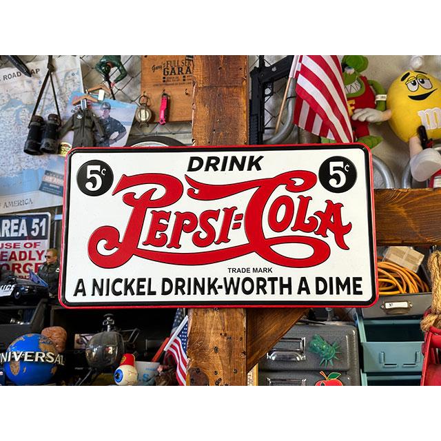 ペプシコーラ　エンボスティンサイン　（5セント）　■ アメリカン雑貨 アメリカ雑貨 | 