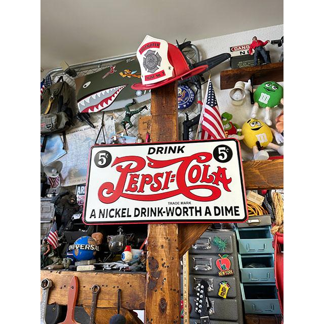 ペプシコーラ　エンボスティンサイン　（5セント）　■ アメリカン雑貨 アメリカ雑貨 |  | 04