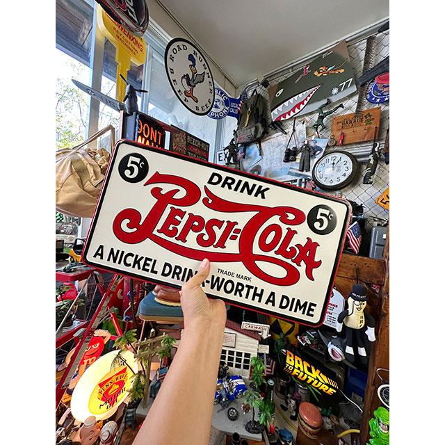 ペプシコーラ　エンボスティンサイン　（5セント）　■ アメリカン雑貨 アメリカ雑貨 |  | 05