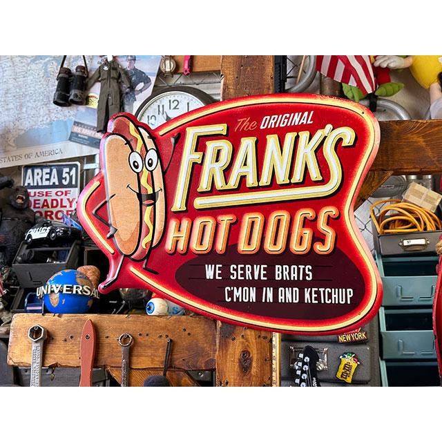 フランクホットドッグマン　エンボスティンサイン ■ アメリカ雑貨 アメリカン雑貨 | 