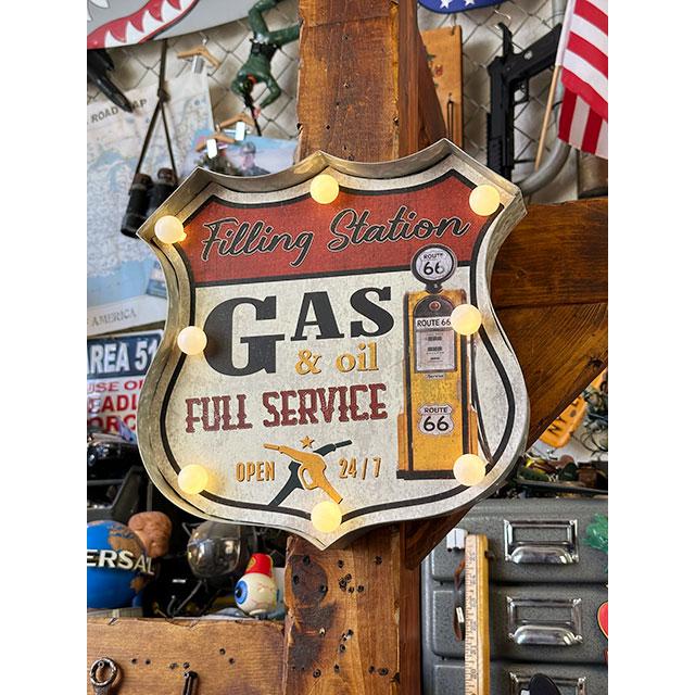 アメリカンクラシック　ルート66　LEDロードサイン　（ガスステーション）　■　アメリカン雑貨　アメリカ雑貨 |  | 01
