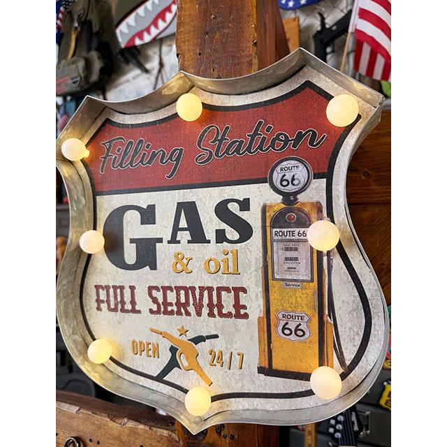 アメリカンクラシック　ルート66　LEDロードサイン　（ガスステーション）　■　アメリカン雑貨　アメリカ雑貨 |  | 03