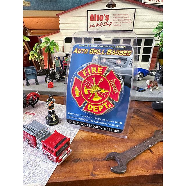 ファイヤーデプト　カーグリルバッジ　（レッド×イエロー）　■　アメリカン雑貨　アメリカ雑貨 |  | 06