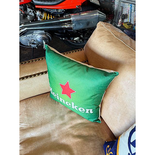 リカーブランドクッション （ハイネケン） □ アメリカ雑貨 アメリカン