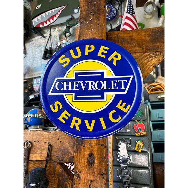 シボレー　スーパーサービス　ラウンド型ブリキ看板 ■ アメリカン雑貨 アメリカ雑貨 | 