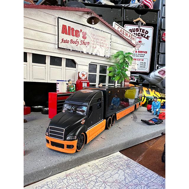 マイスト　ハーレーダビッドソン　コンボイトレーラー　ミニカー　1/64スケール　（ブラック＆オレンジヘッド）　■　アメリカン雑貨 爆買 | Harley Davidson | 03