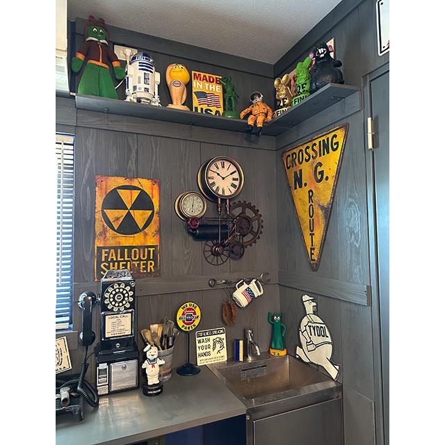 スチームパンク ウォールクロック （ギア＆クランク） 壁掛け時計/温度