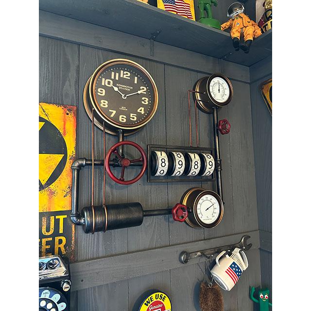 スチームパンク　ウォールクロック　（ダイヤル）　壁掛け時計/温度計/湿度計 | 