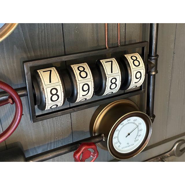 スチームパンク　ウォールクロック　（ダイヤル）　壁掛け時計/温度計/湿度計 |  | 08