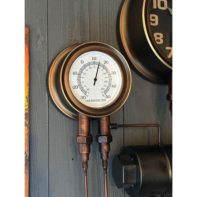 スチームパンク　ウォールクロック　（タンク＆バルブ）　壁掛け時計/温度計/湿度計 |  | 05