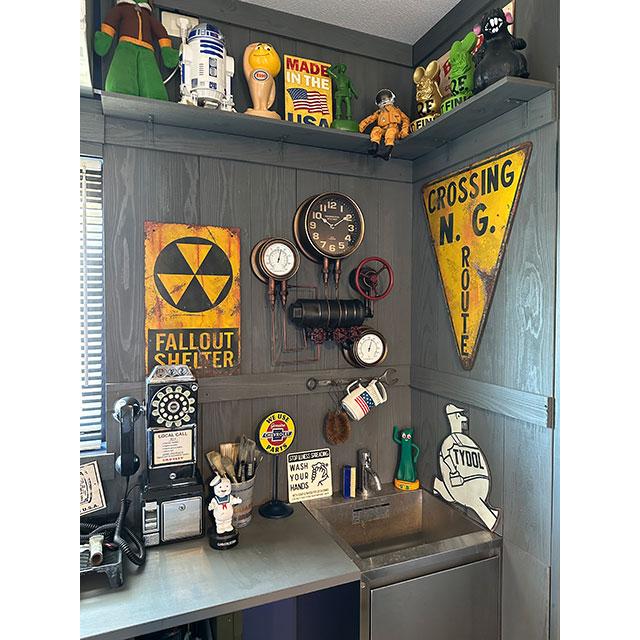 スチームパンク　ウォールクロック　（タンク＆バルブ）　壁掛け時計/温度計/湿度計 |  | 08