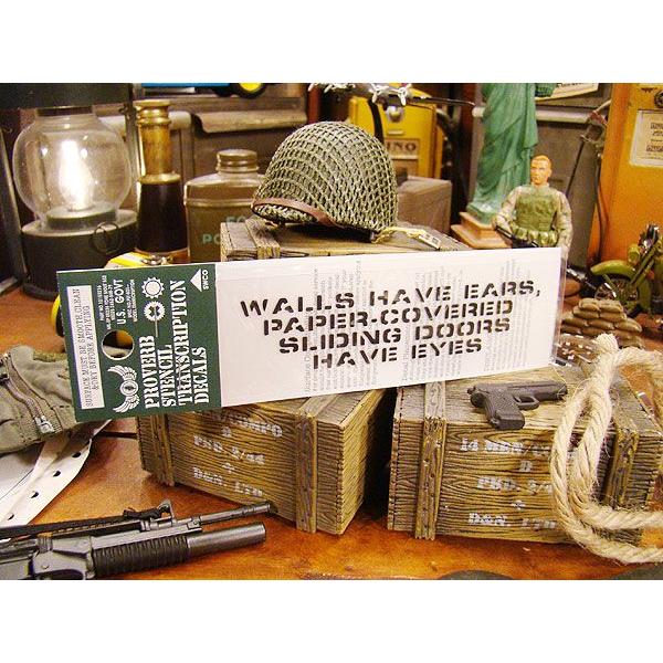 ことわざステンシル転写ステッカー　（壁に耳あり障子に目あり）　アメリカ雑貨　アメリカン雑貨　車　シール　ブランド　おもしろ　グッズ | アメリカン レトロ