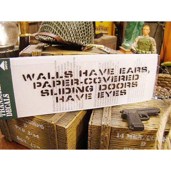 ことわざステンシル転写ステッカー　（壁に耳あり障子に目あり）　アメリカ雑貨　アメリカン雑貨　車　シール　ブランド　おもしろ　グッズ | アメリカン レトロ | 01