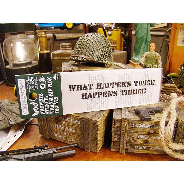 ことわざステンシル転写ステッカー　（二度あることは三度ある）　アメリカ雑貨　アメリカン雑貨　車　シール　ブランド　おもしろ　グッズ | アメリカン レトロ