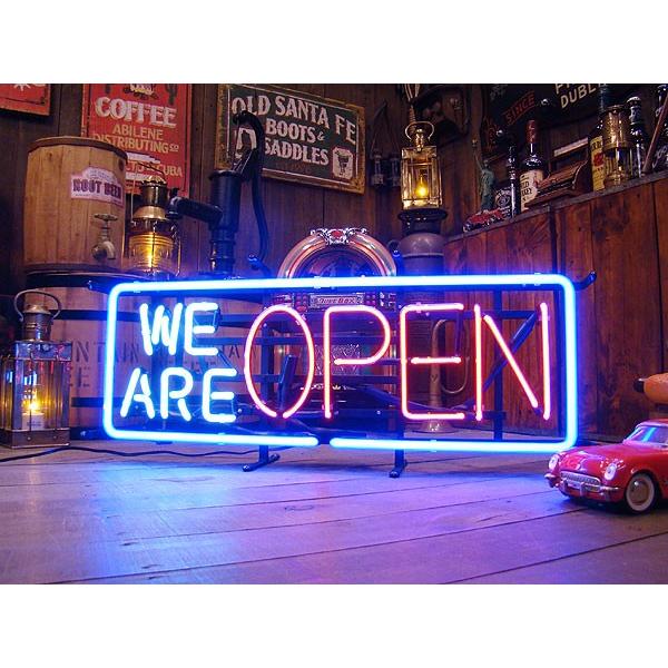 【即納】【在庫あり】 WE ARE OPEN　ネオン管 ■ 【6ヶ月保証付き】 ■ アメリカ雑貨 アメリカン雑貨 ショップ  照明器具 | アメリカン レトロ | 01