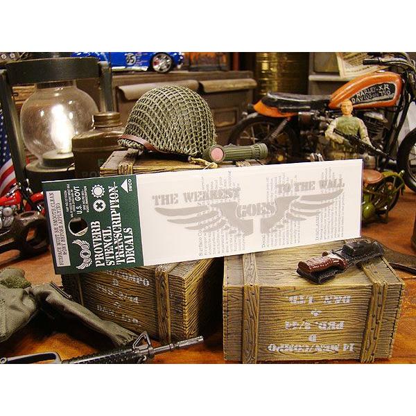 ことわざステンシル転写ステッカー　（弱肉強食）　アメリカ雑貨　アメリカン雑貨　車　シール　ブランド　おもしろ　グッズ | アメリカン レトロ