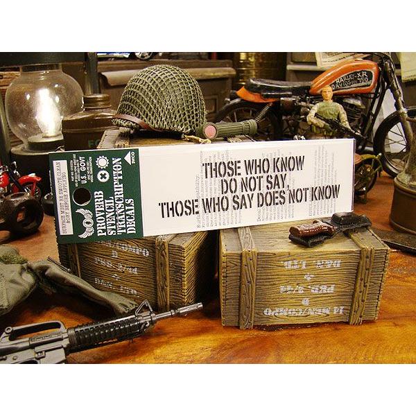 ことわざステンシル転写ステッカー　（知るものは言わず言う者は知らず）　アメリカ雑貨　アメリカン雑貨　車　シール　ブランド　グッズ | アメリカン レトロ