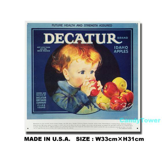 限定価格✰レトロ✰店頭看板赤ちゃん アメリカン レトロ アメリカンブリキ看板 りんごをかじる赤ちゃん