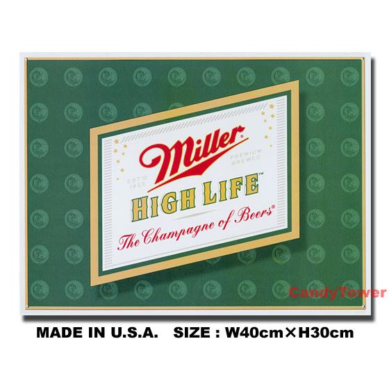 アメリカン レトロ アメリカンブリキ看板 ミラービール -Miller High