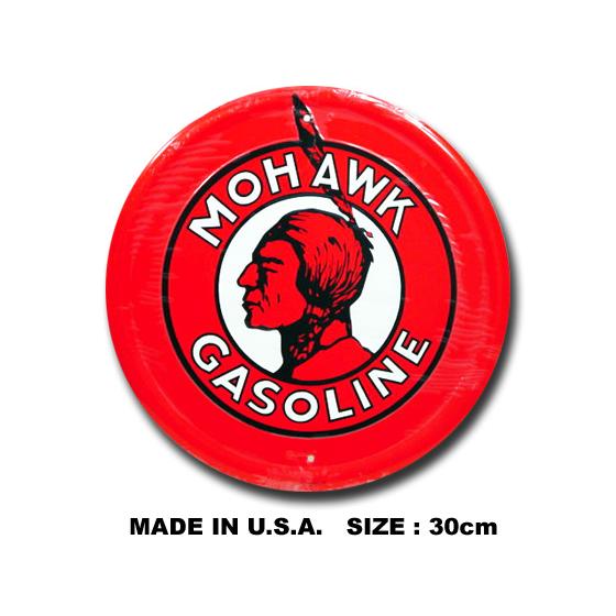 アメリカンブリキ看板 MOHAWK GASOLINE -インディアン- アメリカ雑貨 アメリカン雑貨 サインプレート ティンサインボード | アメリカン レトロ